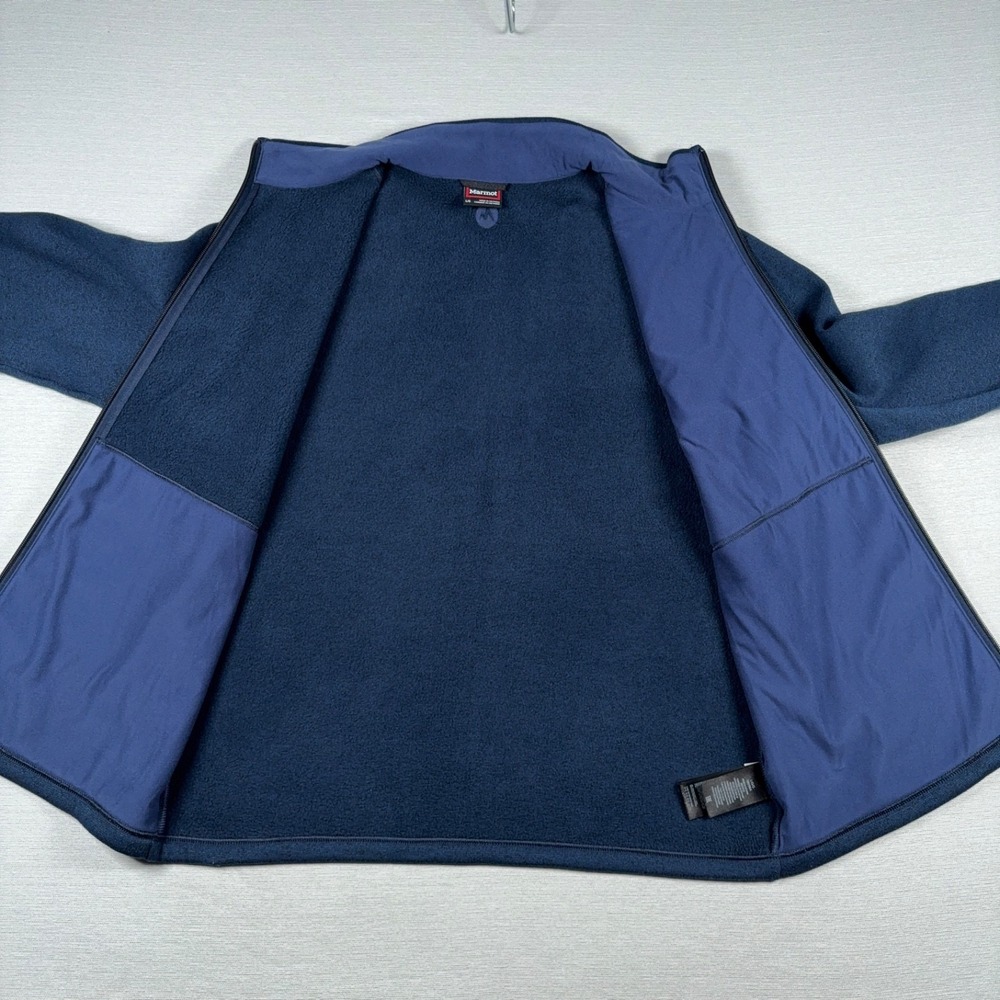 Marmot Drop Line Sweater Fleece Full-Zip Jacket Mens L Blue Polyester - Picture 6 of 12
